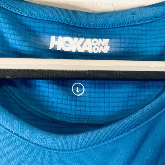 Women's Hoka One One Performance Utility Running T-Shirt Blue Sz L - Picture 3 of 3
